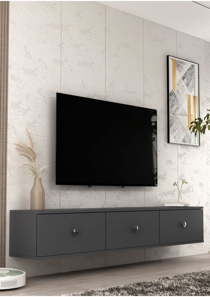 1335TV180-1DD Duvara Montaj Tv Sehpası, Antrasit-Gümüş modelleri