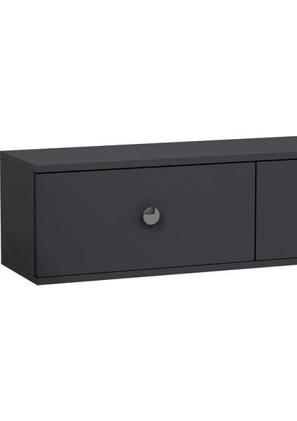 1335TV180-1DD Duvara Montaj Tv Sehpası, Antrasit-Gümüş