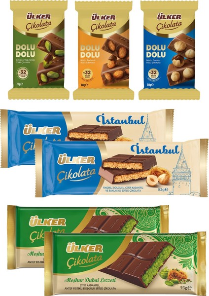 Çikolata Dolu Dolu - Istanbul - Meşhur Dubai 5 Çeşit 7 Li Lezzet Paketi