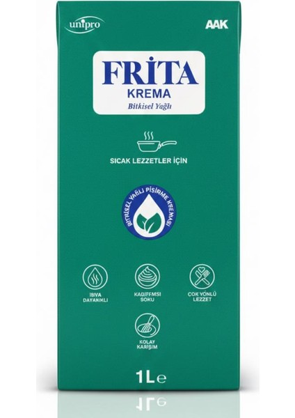 Bitkisel Yağlı Krema 1 L – Sıcak Yemek, Çorba, Sos ve Fırın Lezzetleri Için