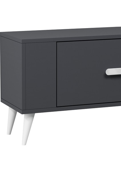 TV1336DD RETRO-128 Tv Sehpası Antrasit-Beyaz