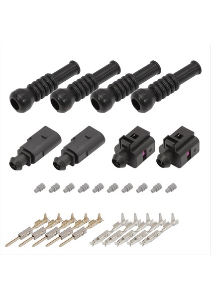 Erkek Dişi Konektör Sensörü Fiş Adaptör Fiş Klip Kiti 1J0973702 1J0973802 6N0906102 Vw Audi Skoda Için (Yurt Dışından)