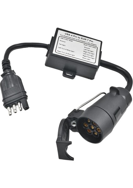 Römork Konnektörü Abd 4-Pimli Düz Fişe Avrupa7 Pimli Konektör 4 Ila 7 Trailer Işık Dönüştürücü Devre Adaptörü (Yurt Dışından)