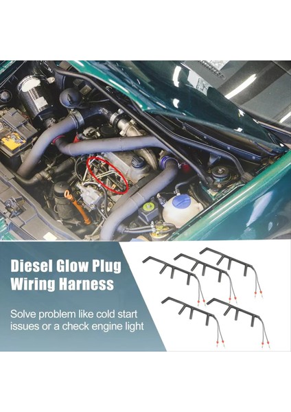 5pcs 028971766 Araba Glow Fiş Kablo Demeti 2 Vw Beetle Golf Jetta Passat Mk4 Mk3 B4 1997-2003 1 9 Tdı L4 Alh (Yurt Dışından) fırsatları