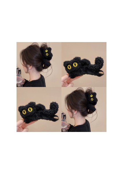 Kedi Peluş Çizik Klipsi Kadın Sonbahar ve Kış Gelişmiş Disk Saç Tokası Duygusu Başın Arkası Büyük Köpekbalığı Klipsi Saç Kartı Başlıklar (Yurt Dışından) indirimleri
