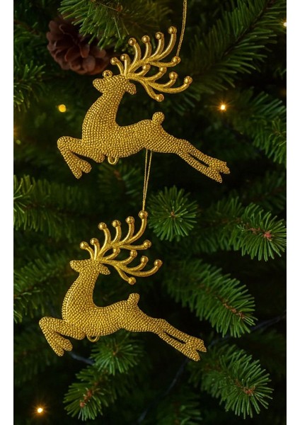 2’li Gold Geyik Yılbaşı Ağacı Süsü fiyatları