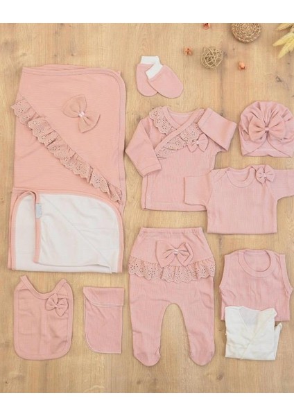 isim Baskılı bebe takım %100 Pamuk, Kız Bebek Yenidoğan Hastahane Çıkış, Zıbın Seti 10 Lu Set fırsatları
