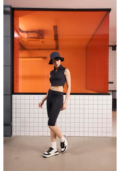 Kısa Biker Kadın Tayt modelleri