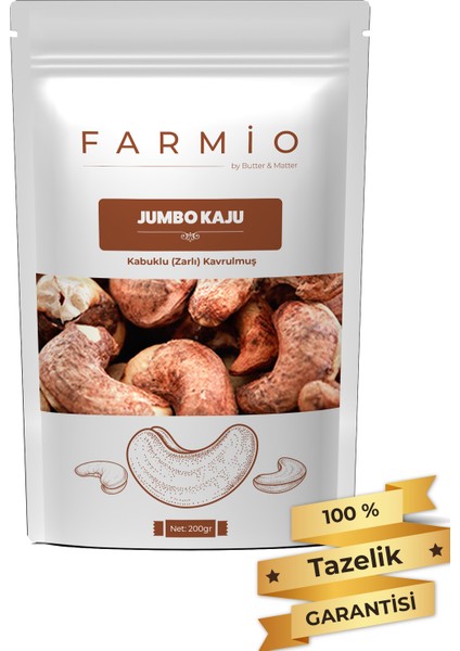 Kabuklu (Zarlı) Jumbo Kaju - 200GR – Yağsız Kavrulmuş - Fırınlanmış