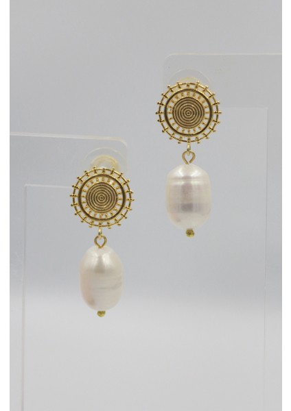 Güneş Yıldızı Incili Küpe