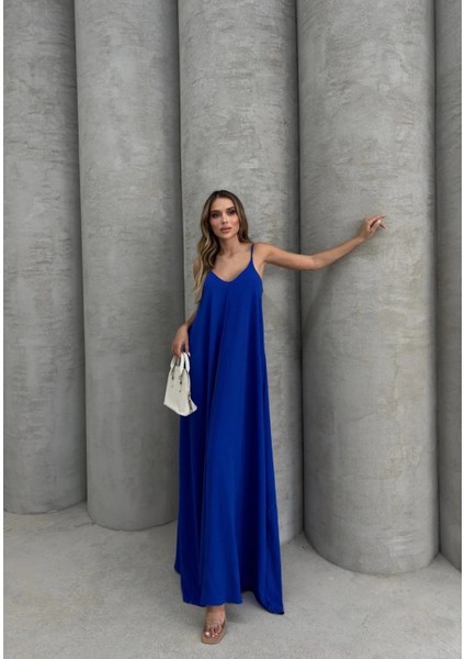 Aerobin Uzun Elbise Saks Mavisi Pt modelleri