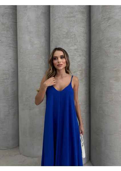Aerobin Uzun Elbise Saks Mavisi Pt fırsatları