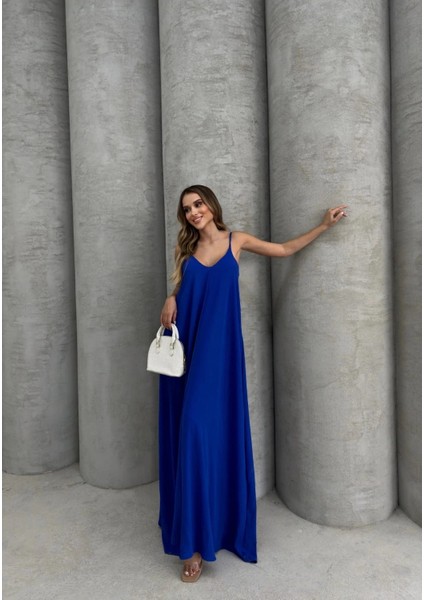 Aerobin Uzun Elbise Saks Mavisi Pt indirimleri