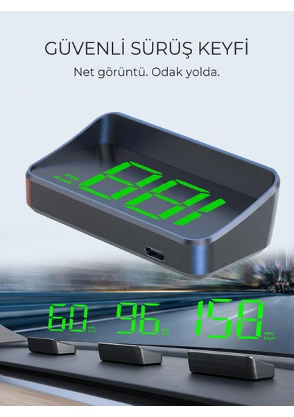 Araba Hud Hız Göstergesi Gps M2 Hd Head Up Display | Dijital Hız Ölçer, Ön Cam Projektör modelleri