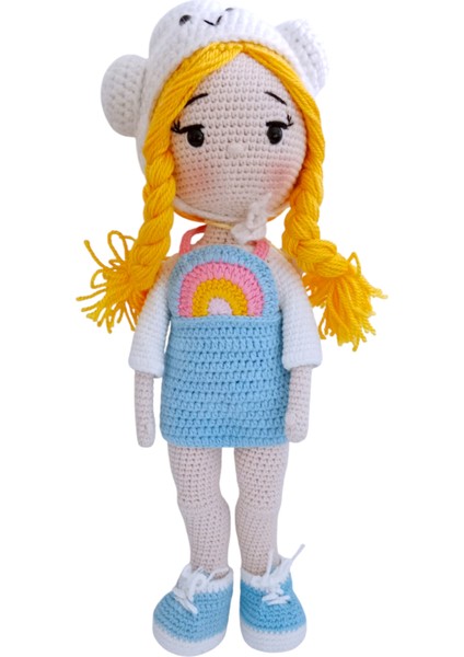 El Yapımı Mavi Elbiseli Unicorn Bebek