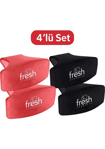 Kiwi & Grapefruit + Bodrum Nights Wc Koku Önleyici 4’lü Set (2 Kırmızı + 2 Siyah)