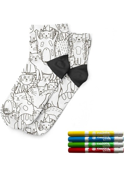 Dijital Baskılı Boyama Çorap modelleri