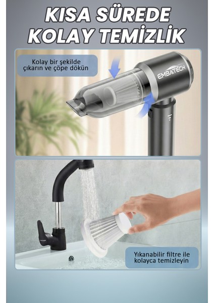 16.000 Pa Güçlü Vakumlu ve Üflemeli Ev Ofis Araç Süpürgesi Güçlü El Süpürgesi Şarjlı Çok Fonksiyonlu modelleri