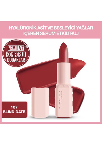 Serum Etkili Hyalüronik Asit ve Besleyici Yağ Içeren Ruj - 107 Blind Date