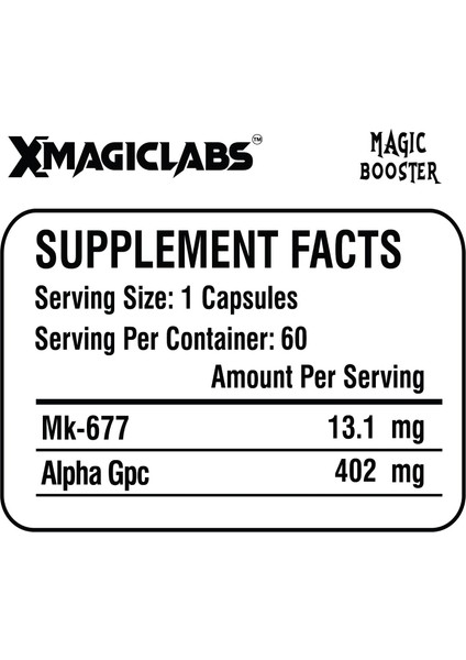 Xmagıclabs Magıc Booster MK677 Ibutamoren - Alpha Gpc 60 Caps fiyatları