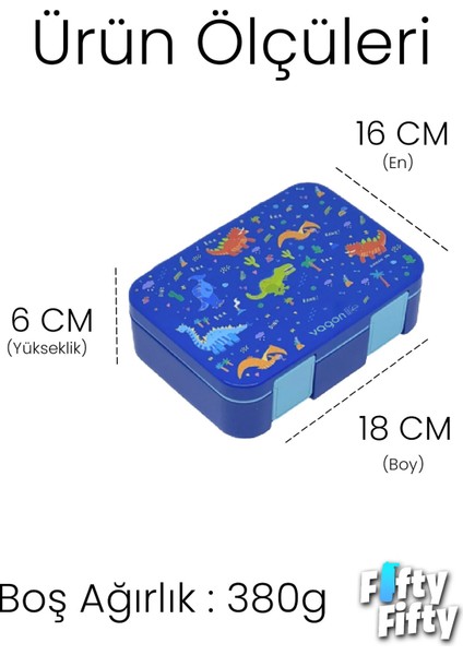 1000 ml Tek Kat Sızdırmaz,karışmaz Üç Bölmeli Taşıma Kulplu Çocuk Beslenme Kutusu -FFB092-1000 fiyatları