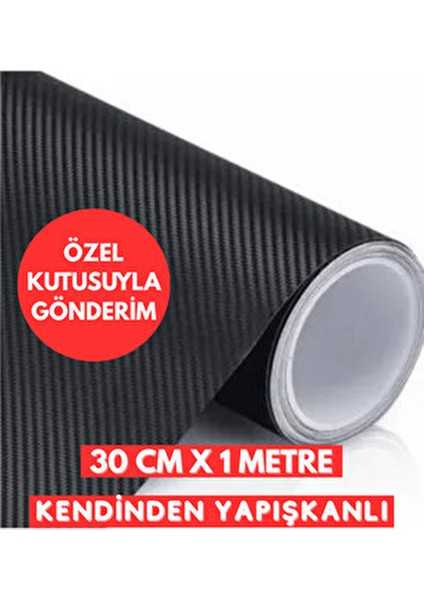 Siyah Hava Kanallı Karbon Fiber Folyo 30 Cm-1 Metre Kaplama Folyosu Esnek Yapıya Sahip modelleri