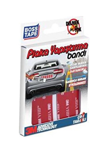 Boss Tape 3M Plaka Yapıştırma ve Montaj Bandı 12 Adet 95mm x 30mm Kolay Uygulama ve Dayanıklı Tasarım indirimleri