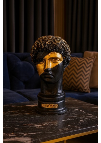 Dekoratif Hermes Heykel - Siyah Renk - Gözü Gold fırsatları