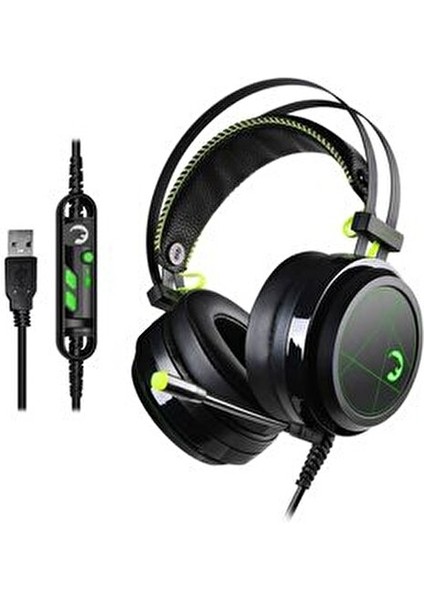 Medusa Siyah 7.1 Rainbow Kablolu Kulaküstü Oyuncu Kulaklık 2.2 m Uzunlukta Var Mikrofon