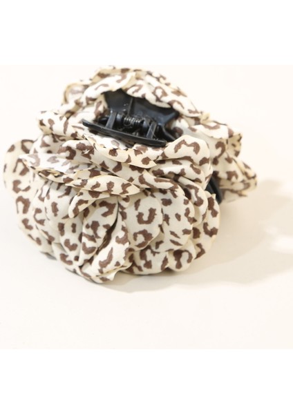 Leopar Desenli Çiçeklerin Tasarım Anlayışı Başın Tam Arkası Plaka Saç Tutma Klipsi Moda Çok Yönlü Mizaç Köpekbalığı Klipsi Saç Aksesuarları Saç Tokası Kadın (Yurt Dışından)