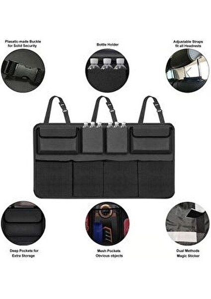 8 Cepli Araç Bagaj Düzenleyici Çanta Organizer Oto Içi Eşya Düzenleme Malzeme Çantası