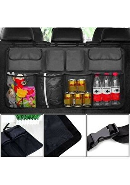 8 Cepli Araç Bagaj Düzenleyici Çanta Organizer Fileli Suya Dayanıklı Oto İçi Aksesuar Araba Çantası