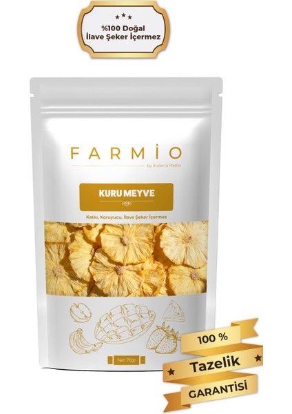 Şekersiz Kurutulmuş Ananas – 70GR – Doğal ve Katkısız