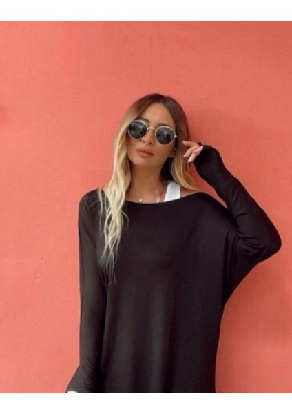 Cottonlab Kadın Uzun Kollu Tek Omuzdan Açık Çilek Bluz ve Viskon Atlet Ikili Takım fiyatları