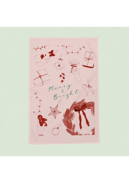 Yılbaşı & Christmas Desenli Tek Taraf Baskılı Mutfak Havlusu Kurulama Bezi 60X40 cm fiyatları