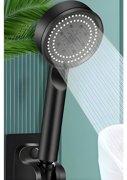 Mytechcat® 5 Fonksiyonlu Yüksek Basınçlı Ayarlanabilir Siyah Duş Başlığı
