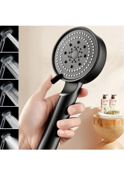 Mytechcat® 5 Fonksiyonlu Yüksek Basınçlı Ayarlanabilir Siyah Duş Başlığı fiyatları