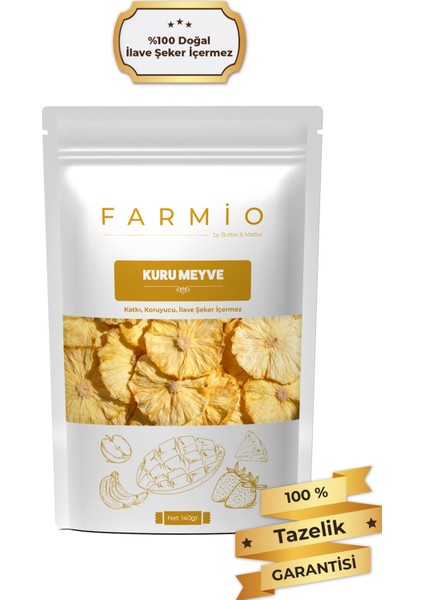 Şekersiz Kurutulmuş Ananas – 140GR – Doğal ve Katkısız