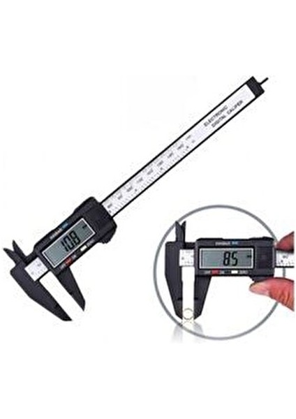 Dijital Kumpas Mini 150 mm Siyah Renkli Hassas Ölçüm Aleti Kullanım Tipi