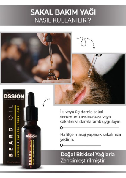 Yeni Formül Sakalınızı ve Cildinizi Besleyerek Dökülmeleri ve Kepek Oluşumunu Önleyici Yağ 20ML modelleri