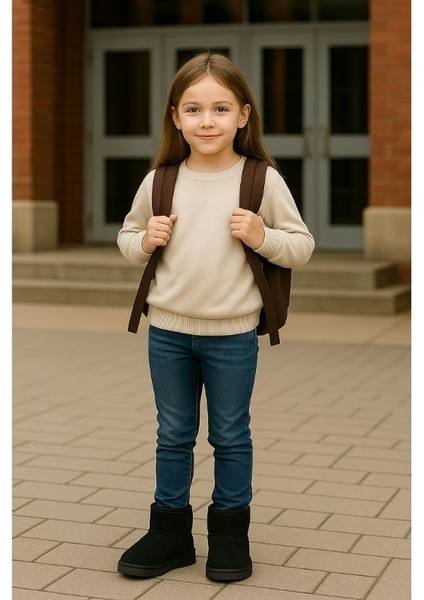 Çocuk Kız Bebek Siyah Ultra Mini Süet Bot Içi Kürklü Kışlık Taban Ug Bot fiyatları