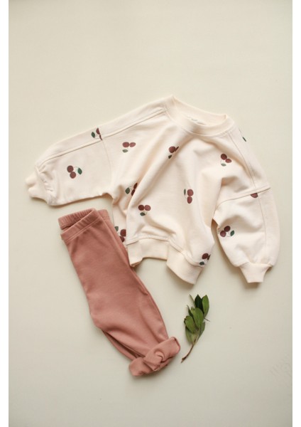 Kiraz Baskılı Bebek Alt Üst Takım indirimleri