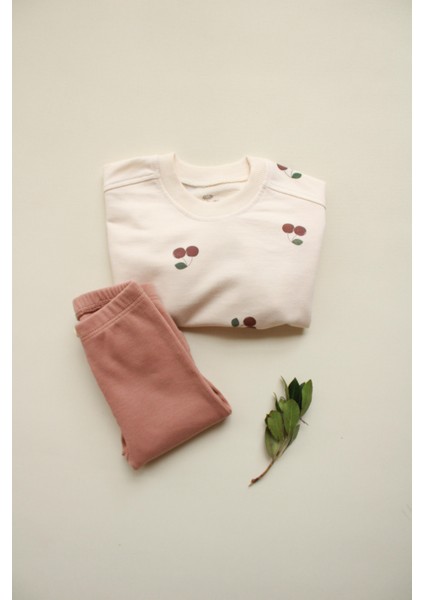 Kiraz Baskılı Bebek Alt Üst Takım