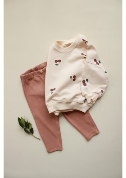 Kiraz Baskılı Bebek Alt Üst Takım