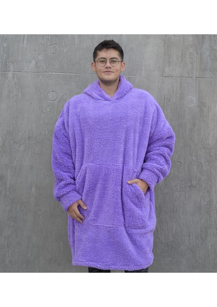 Kapüşonlu Peluş Giyilebilir Battaniye – Ultra Yumuşak Oversize