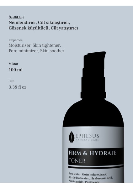 Tüm Cilt Tiplerine Uygun Yoğun Nemlendirici ve Cilt Sıkılaştırıcı Tonik 100 ml fiyatları