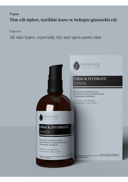 Tüm Cilt Tiplerine Uygun Yoğun Nemlendirici ve Cilt Sıkılaştırıcı Tonik 100 ml modelleri