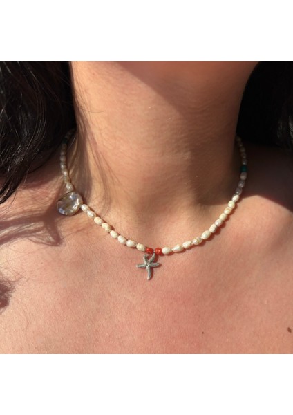 Deniz Yıldızı Hakiki Inci Kolye