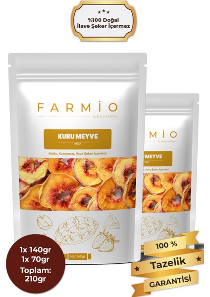 Şekersiz Kurutulmuş Şeftali – 210GR – Doğal ve Katkısız