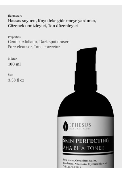 Skin Perfecting Tüm Cilt Tiplerine Uygun Ton Eşitleyici ve Hassas Soyucu Aha Bha Tonik 100ML fiyatları